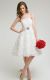 Strapless Pleated Bust Bridesmaid Dress with Floral Skirt in alternative picture